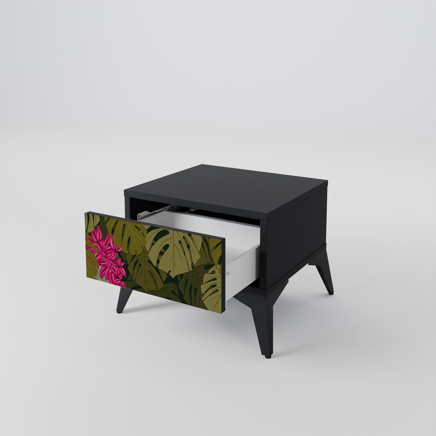 TROPICAL BEAUTY Nightstand in Black Finish