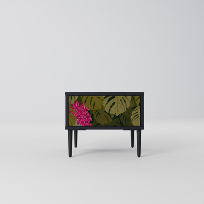 TROPICAL BEAUTY Nightstand in Black Finish