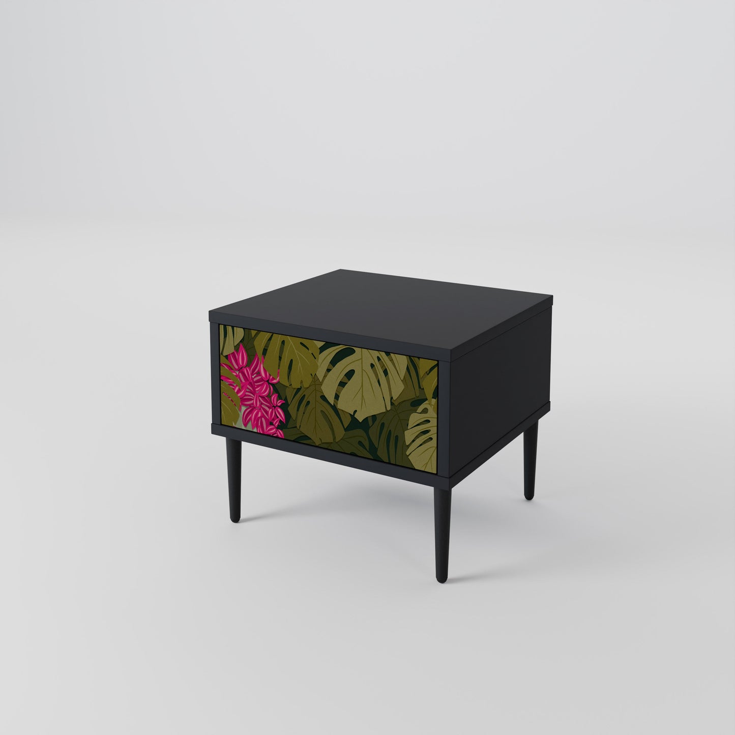 TROPICAL BEAUTY Nightstand in Black Finish