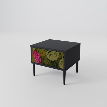 TROPICAL BEAUTY Nightstand in Black Finish