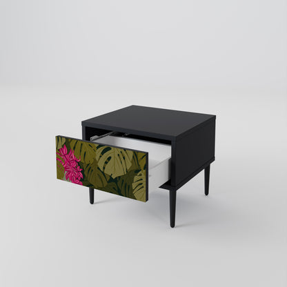 TROPICAL BEAUTY Nightstand in Black Finish