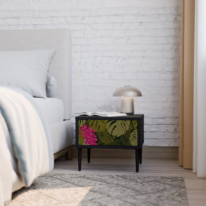 TROPICAL BEAUTY Nightstand in Black Finish