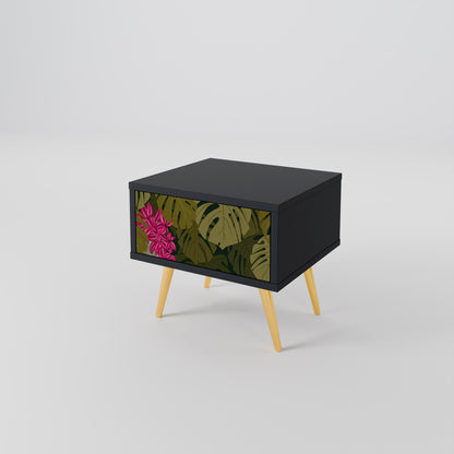 TROPICAL BEAUTY Nightstand in Black Finish
