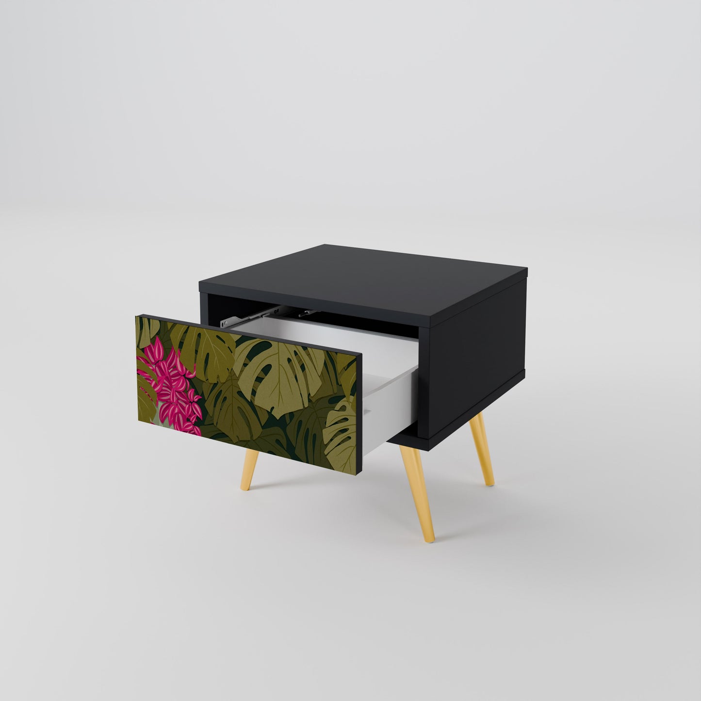 TROPICAL BEAUTY Nightstand in Black Finish