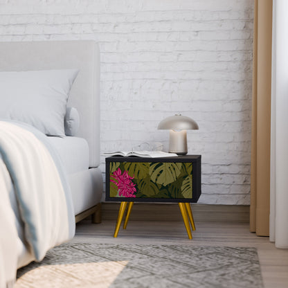 TROPICAL BEAUTY Nightstand in Black Finish