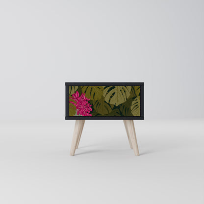 TROPICAL BEAUTY Nightstand in Black Finish