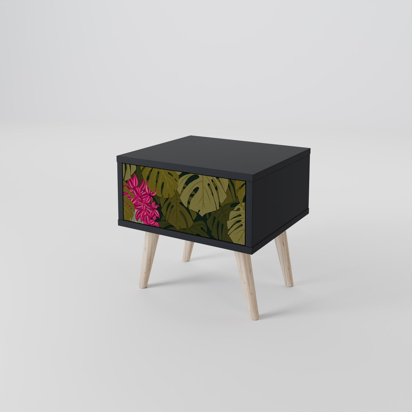 TROPICAL BEAUTY Nightstand in Black Finish