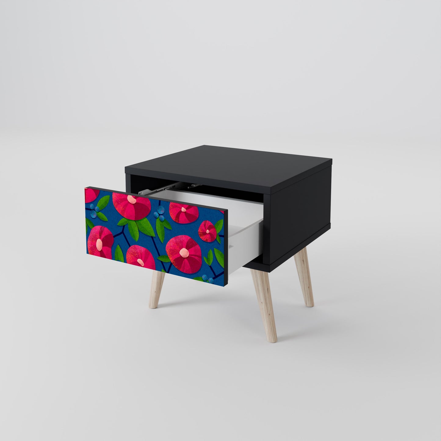 SPRING THOUGHTS Nightstand in Black Finish