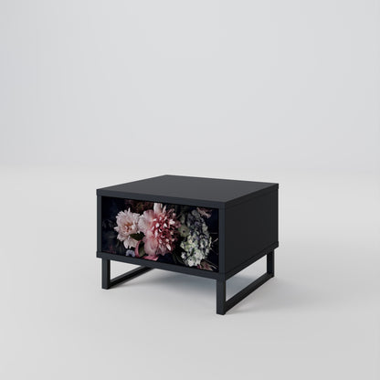 PURE BLOSSOM Comodino in Finitura Nera
