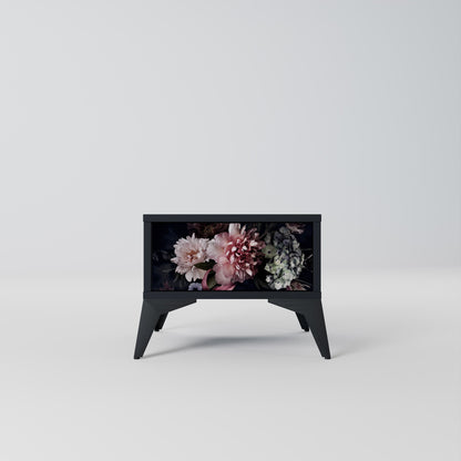 PURE BLOSSOM Comodino in Finitura Nera