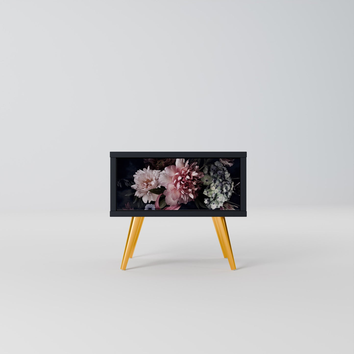 PURE BLOSSOM Comodino in Finitura Nera