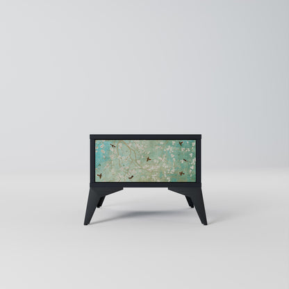 BLOOMING CHARM Comodino in Finitura Nera