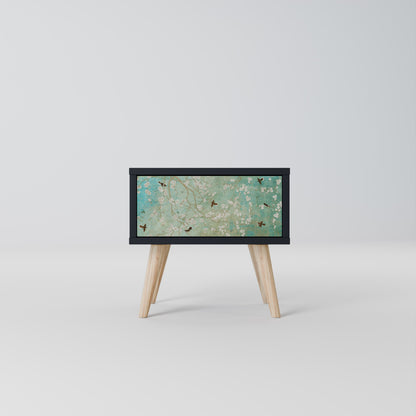 BLOOMING CHARM Comodino in Finitura Nera