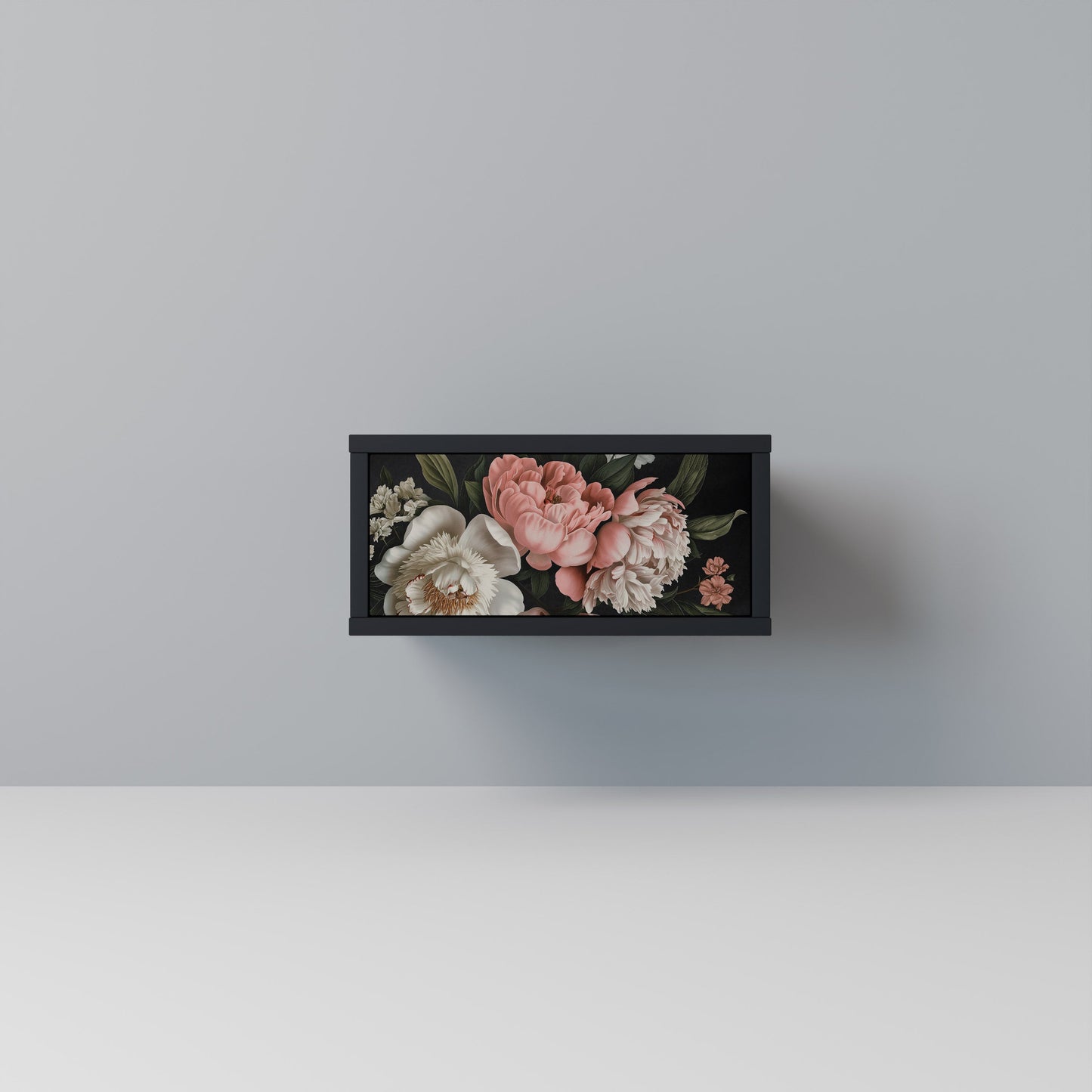 LUSH ELEGANCE Comodino in Finitura Nera