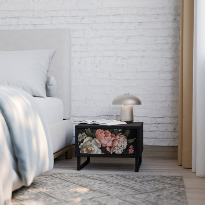 LUSH ELEGANCE Comodino in Finitura Nera