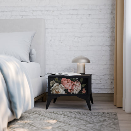 LUSH ELEGANCE Comodino in Finitura Nera