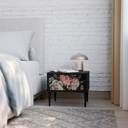 LUSH ELEGANCE Comodino in Finitura Nera