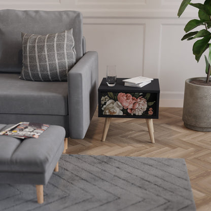 LUSH ELEGANCE Comodino in Finitura Nera