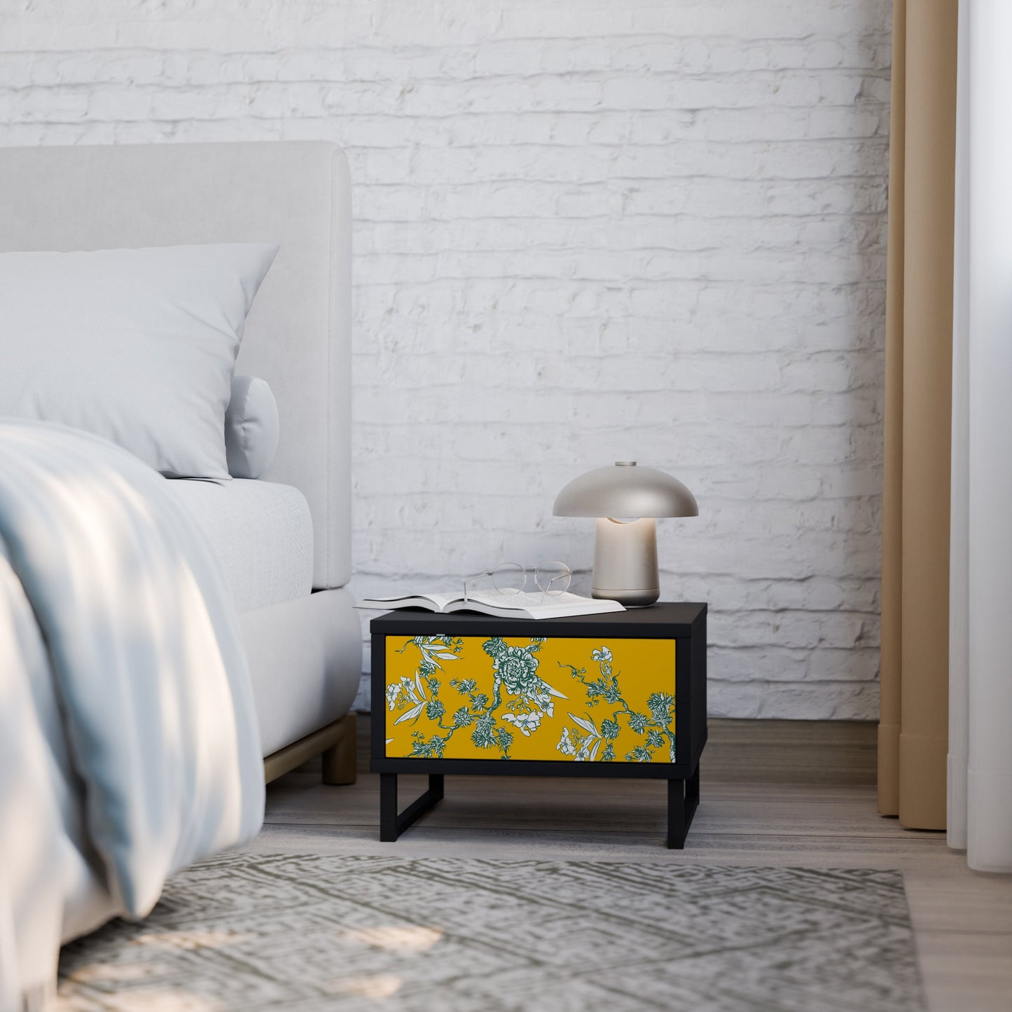 YELLOW CHINOISERIE Comodino in Finitura Nera