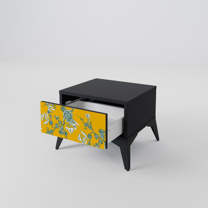 YELLOW CHINOISERIE Comodino in Finitura Nera