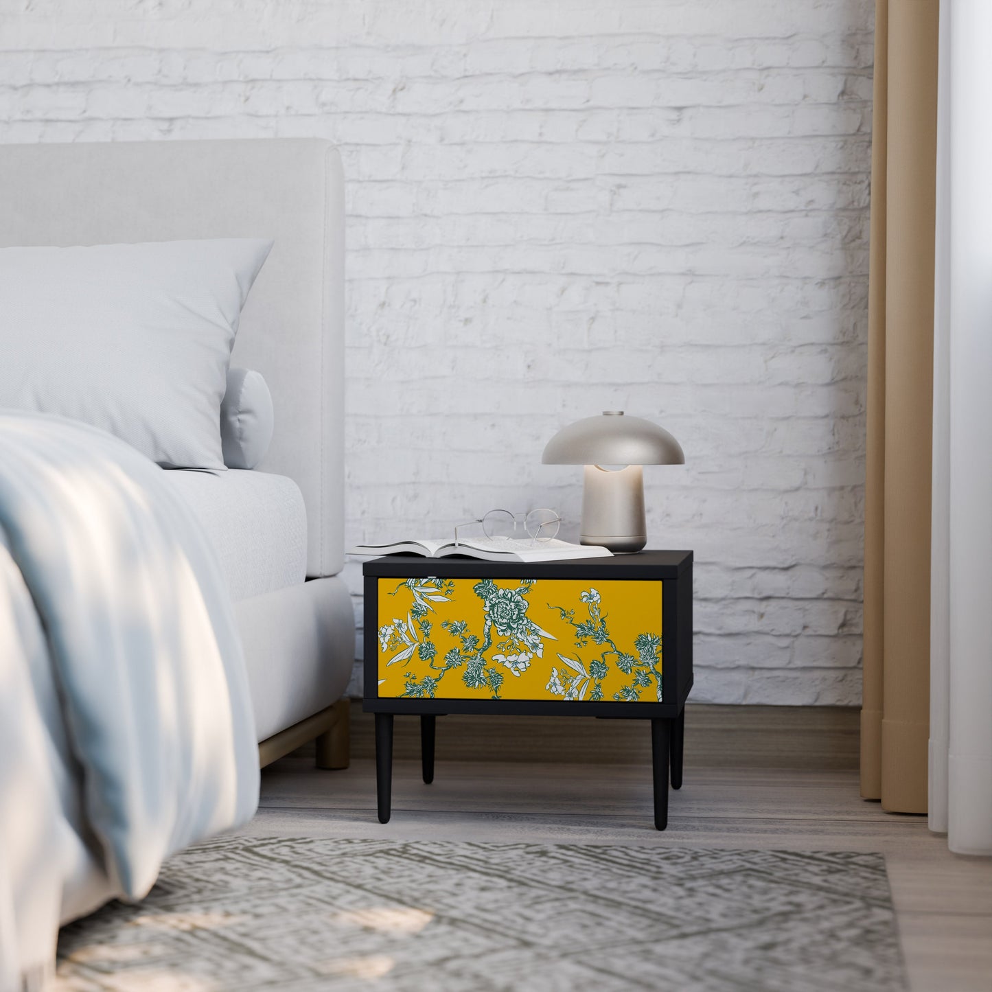 YELLOW CHINOISERIE Comodino in Finitura Nera