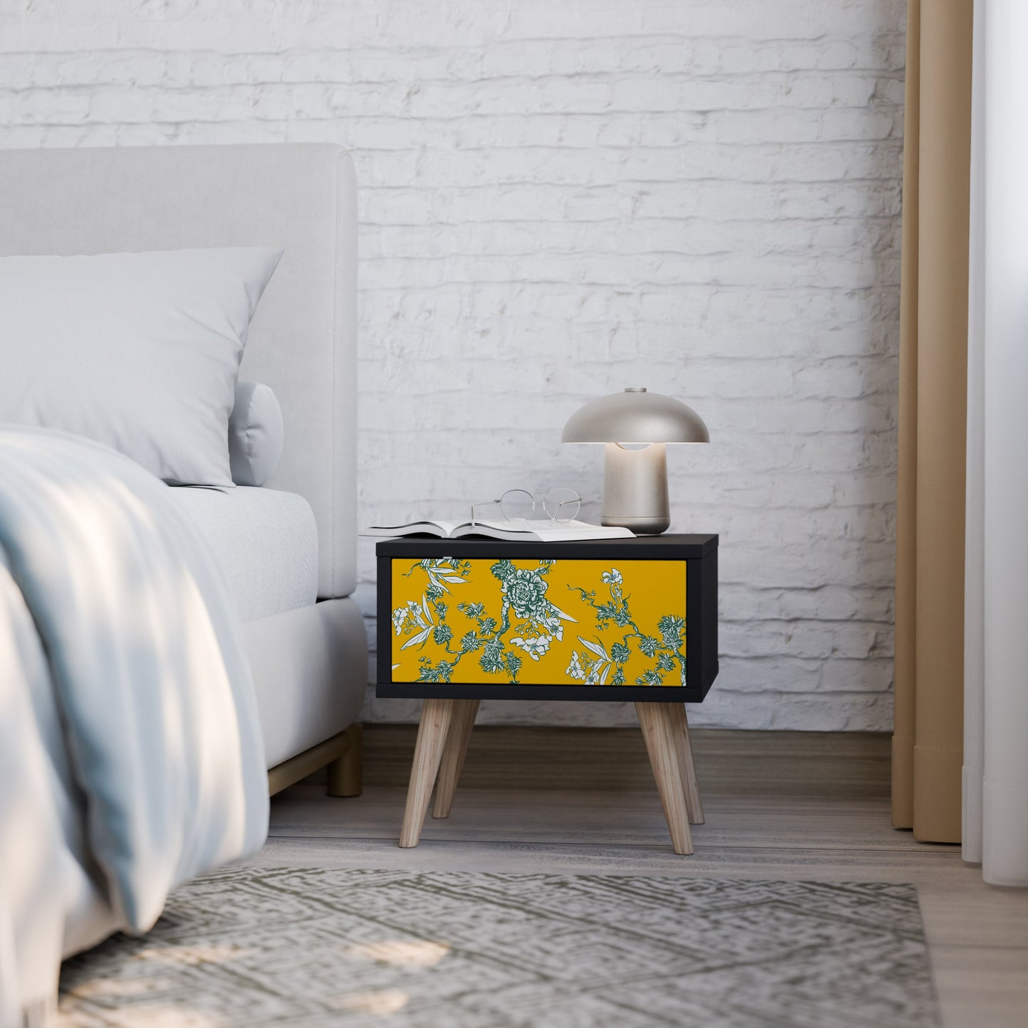 YELLOW CHINOISERIE Comodino in Finitura Nera