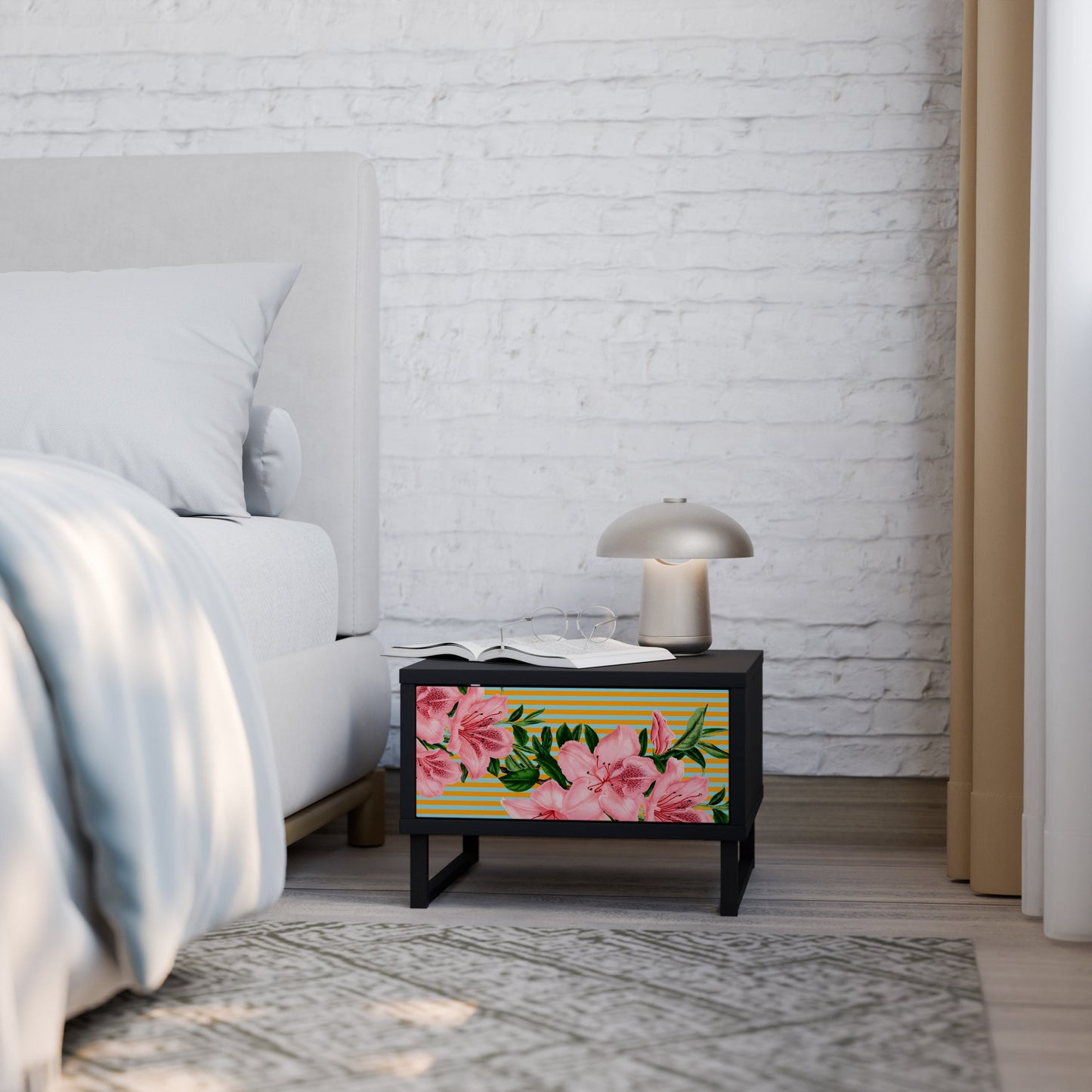 FRAGILE BEAUTY Comodino in Finitura Nera