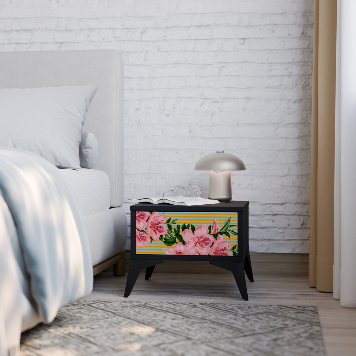 FRAGILE BEAUTY Comodino in Finitura Nera