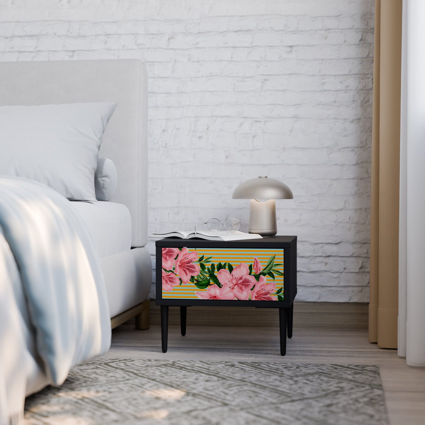 FRAGILE BEAUTY Comodino in Finitura Nera