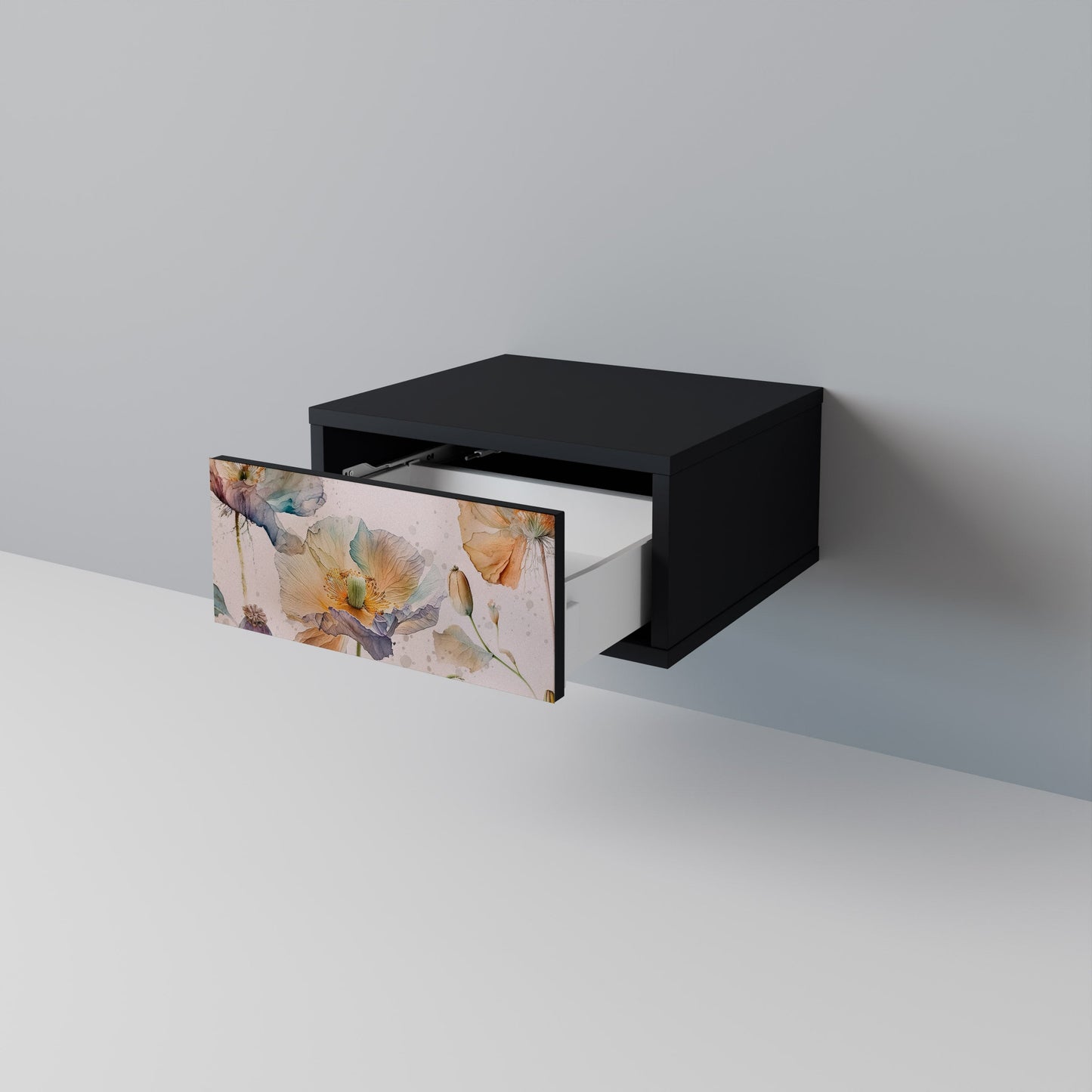 SOFTEN POPPY Comodino in Finitura Nera