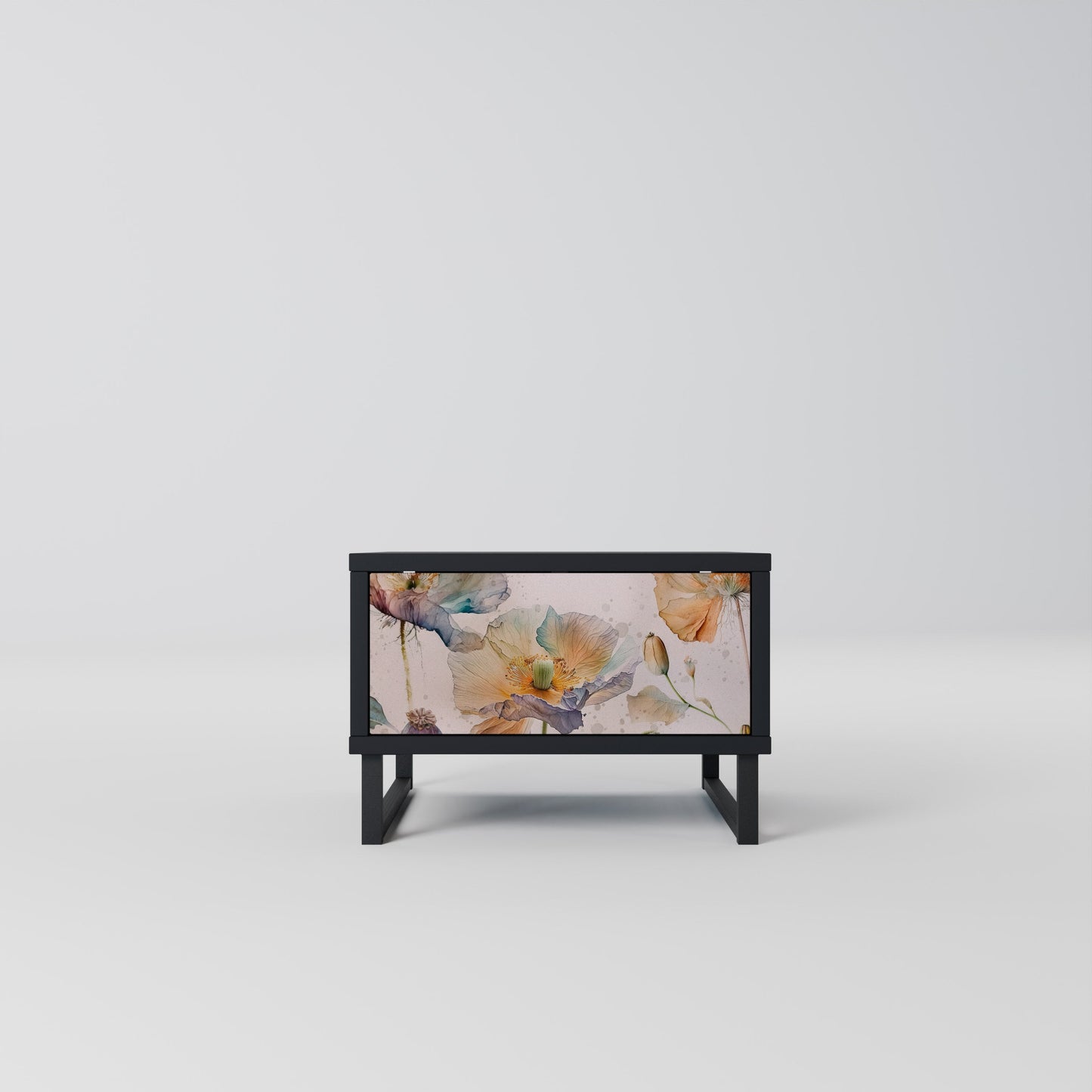 SOFTEN POPPY Comodino in Finitura Nera