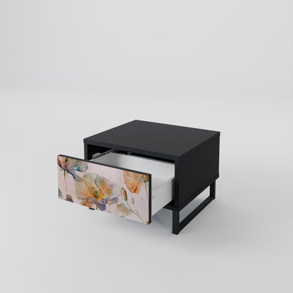 SOFTEN POPPY Comodino in Finitura Nera