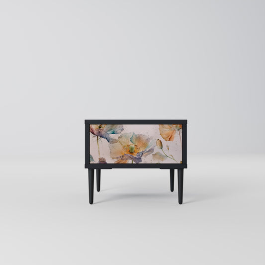 SOFTEN POPPY Nightstand in Black Finish
