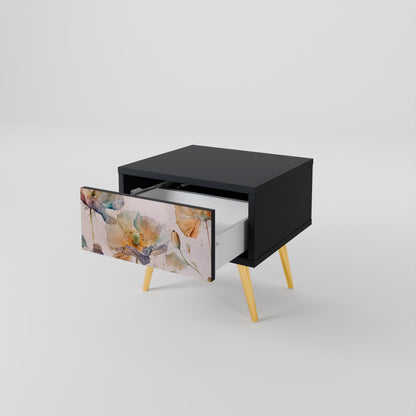 SOFTEN POPPY Comodino in Finitura Nera