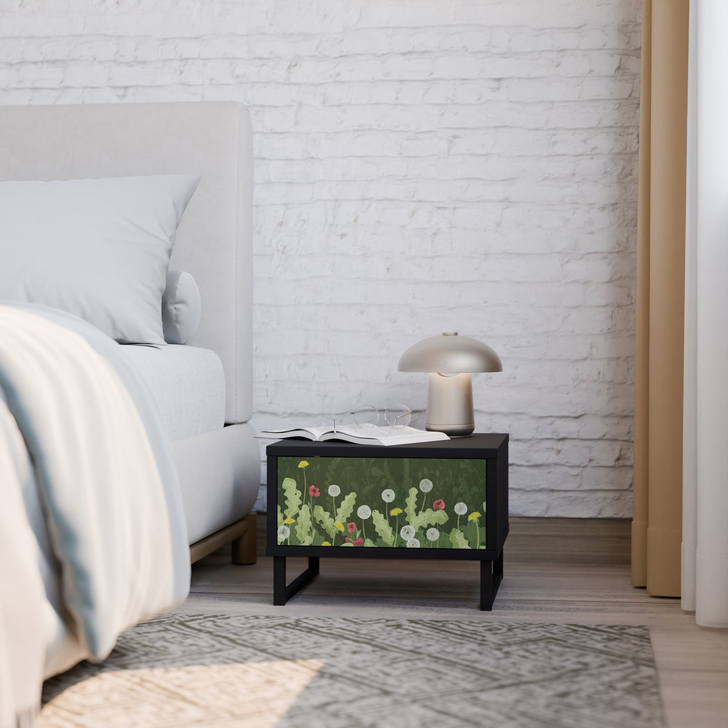 DANDELION AMUSE Comodino in Finitura Nera