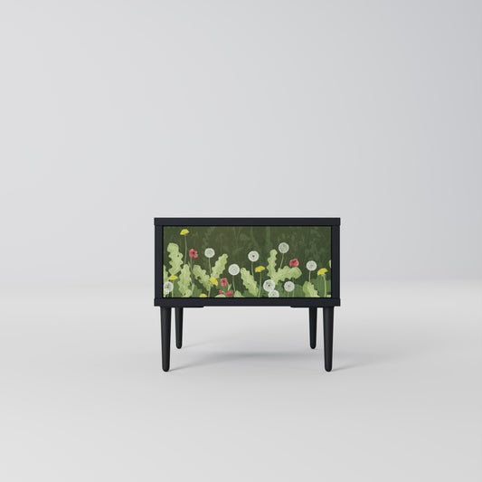 DANDELION AMUSE Nightstand in Black Finish