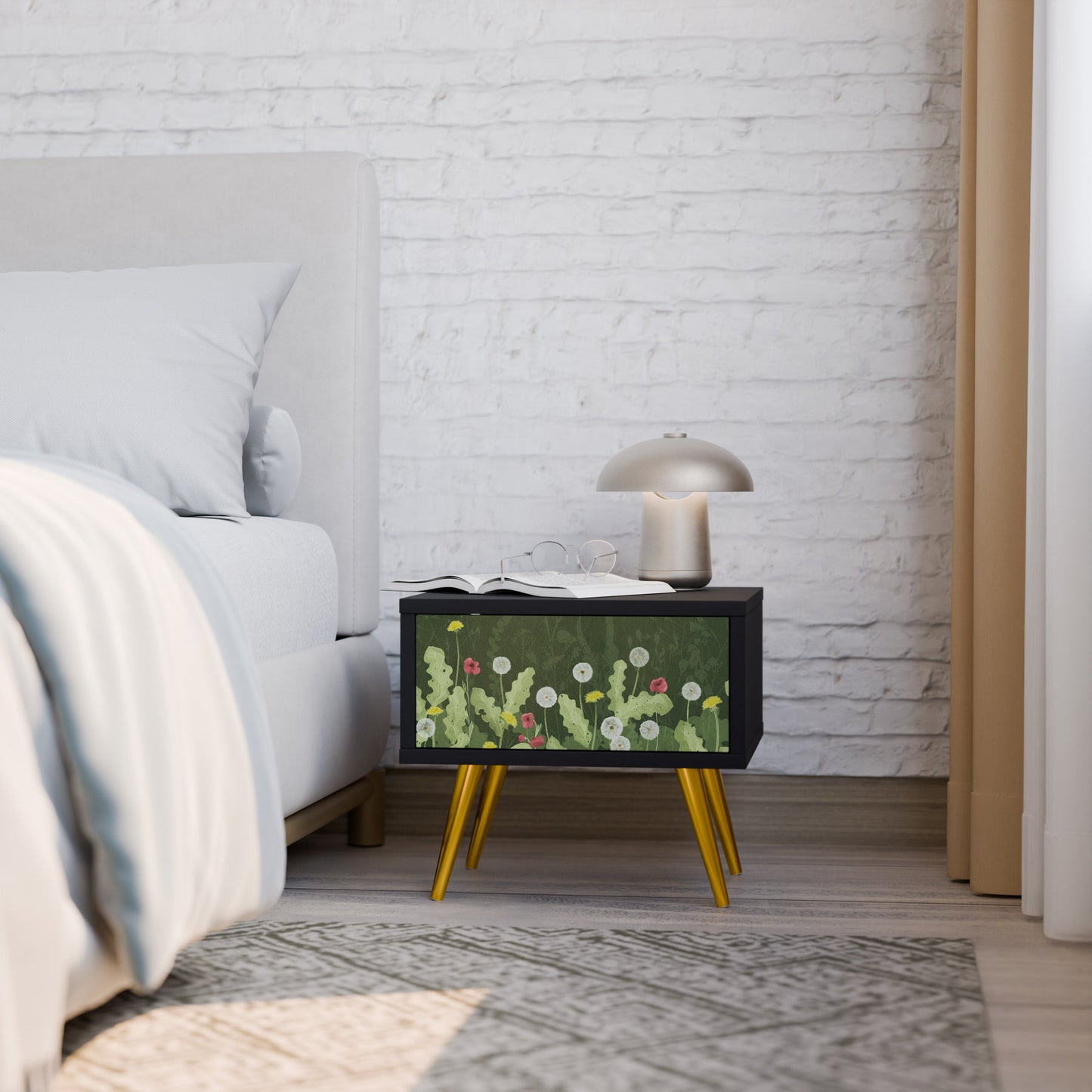 DANDELION AMUSE Comodino in Finitura Nera