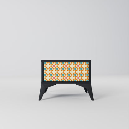 FLORAL DECOR Comodino in Finitura Nera