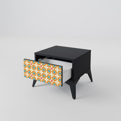 FLORAL DECOR Comodino in Finitura Nera