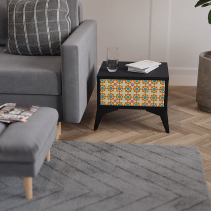 FLORAL DECOR Comodino in Finitura Nera