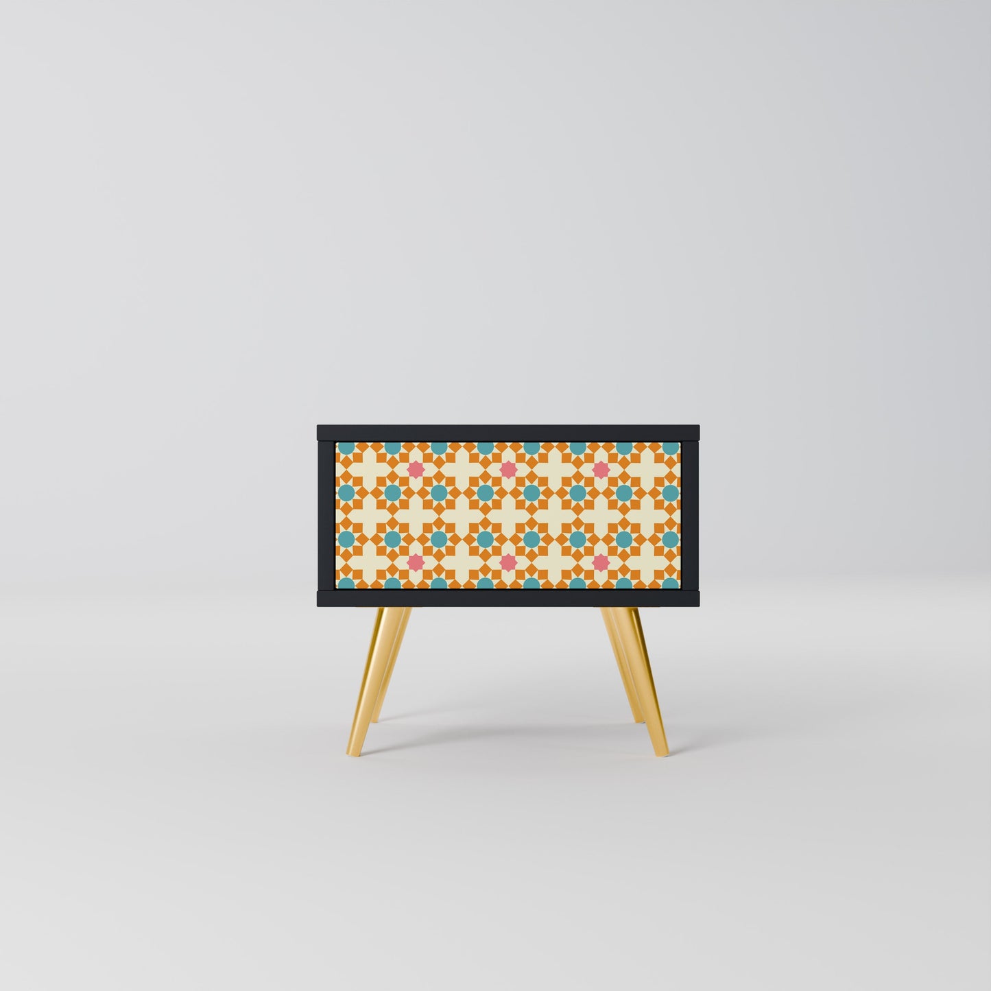 FLORAL DECOR Comodino in Finitura Nera