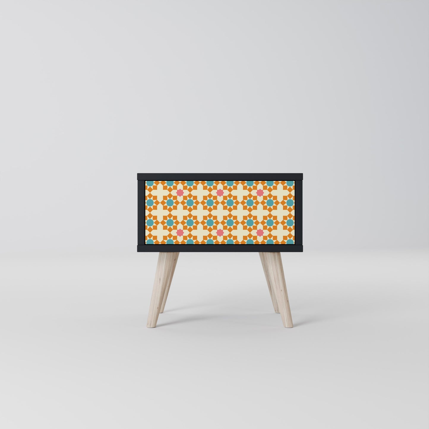 FLORAL DECOR Comodino in Finitura Nera