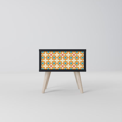 FLORAL DECOR Comodino in Finitura Nera