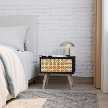 FLORAL DECOR Comodino in Finitura Nera