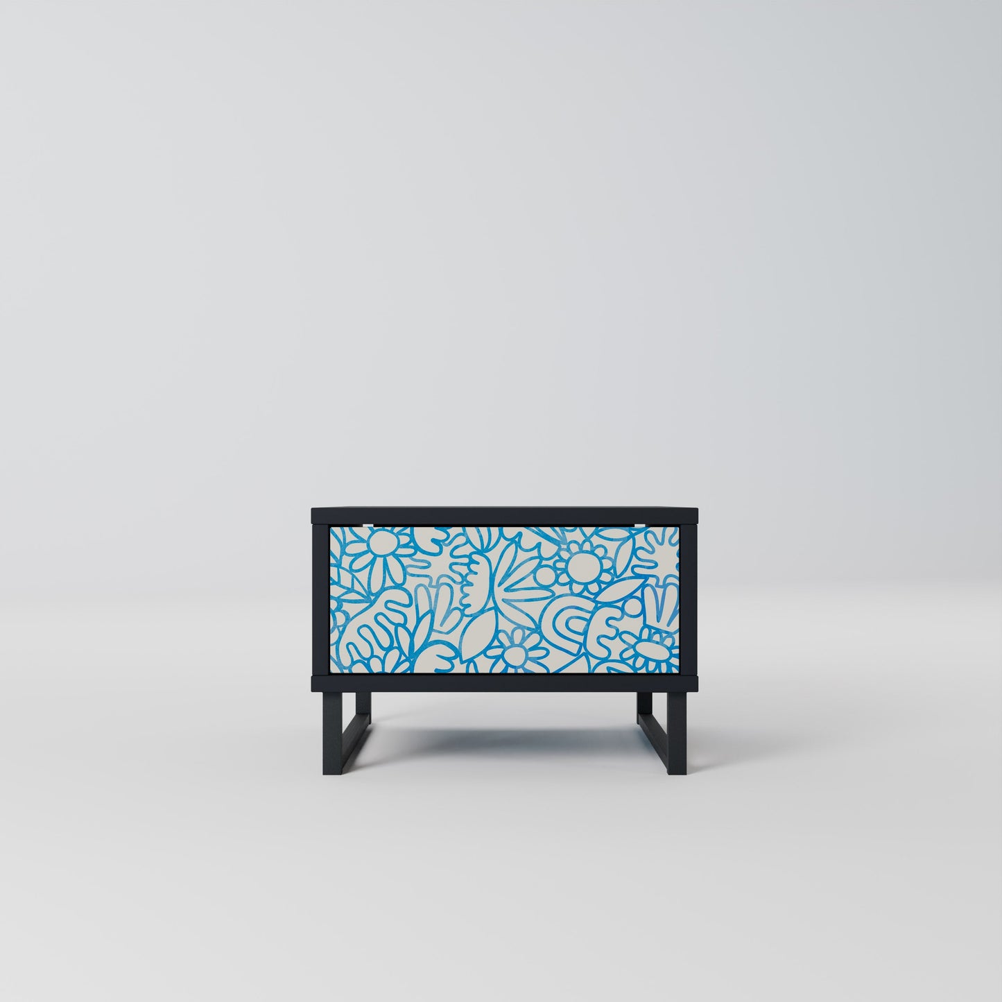 BLOOMY MORNING Comodino in Finitura Nera