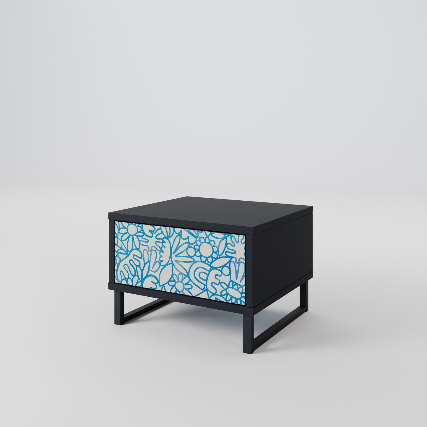 BLOOMY MORNING Comodino in Finitura Nera