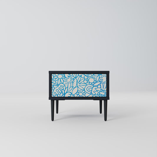 BLOOMY MORNING Nightstand in Black Finish
