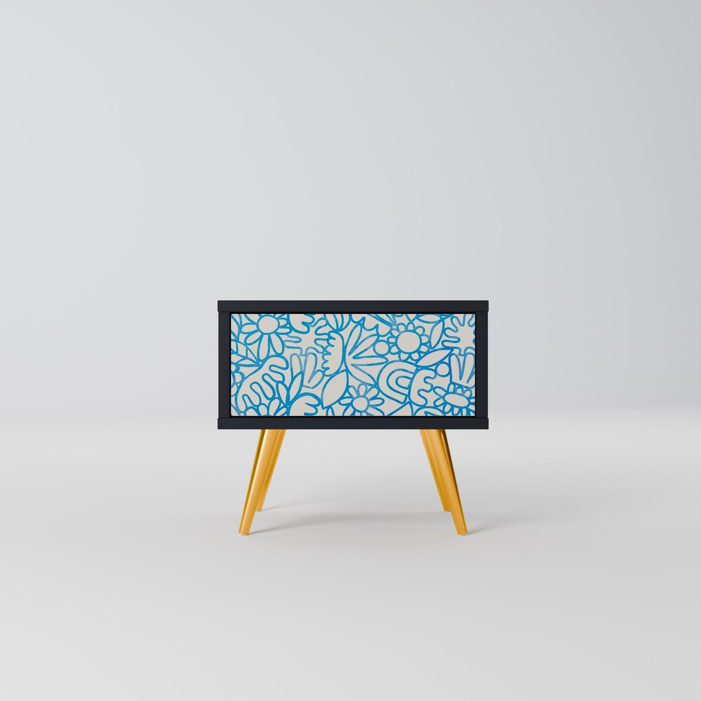 BLOOMY MORNING Comodino in Finitura Nera