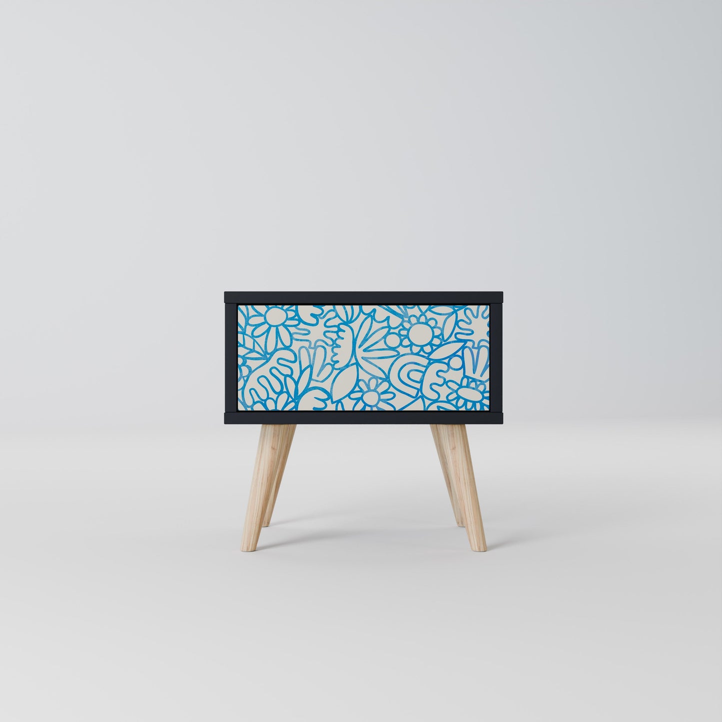 BLOOMY MORNING Comodino in Finitura Nera