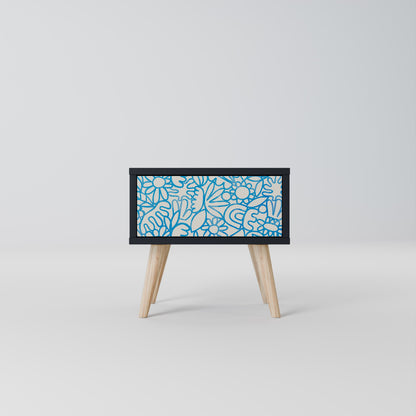 BLOOMY MORNING Comodino in Finitura Nera